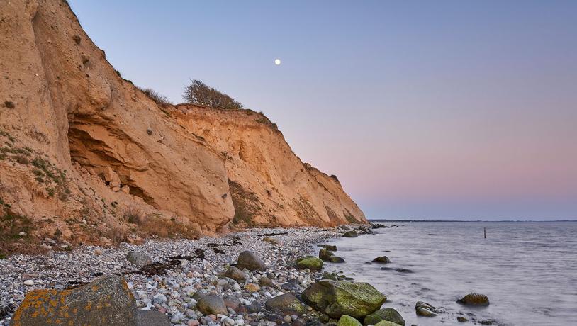 Ristinge klint i solnedgang