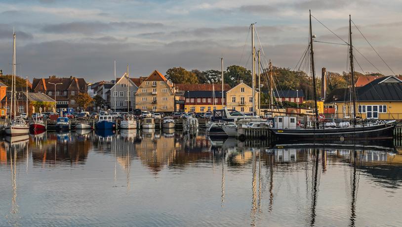 Rudkøbing set fra havnen - Langeland